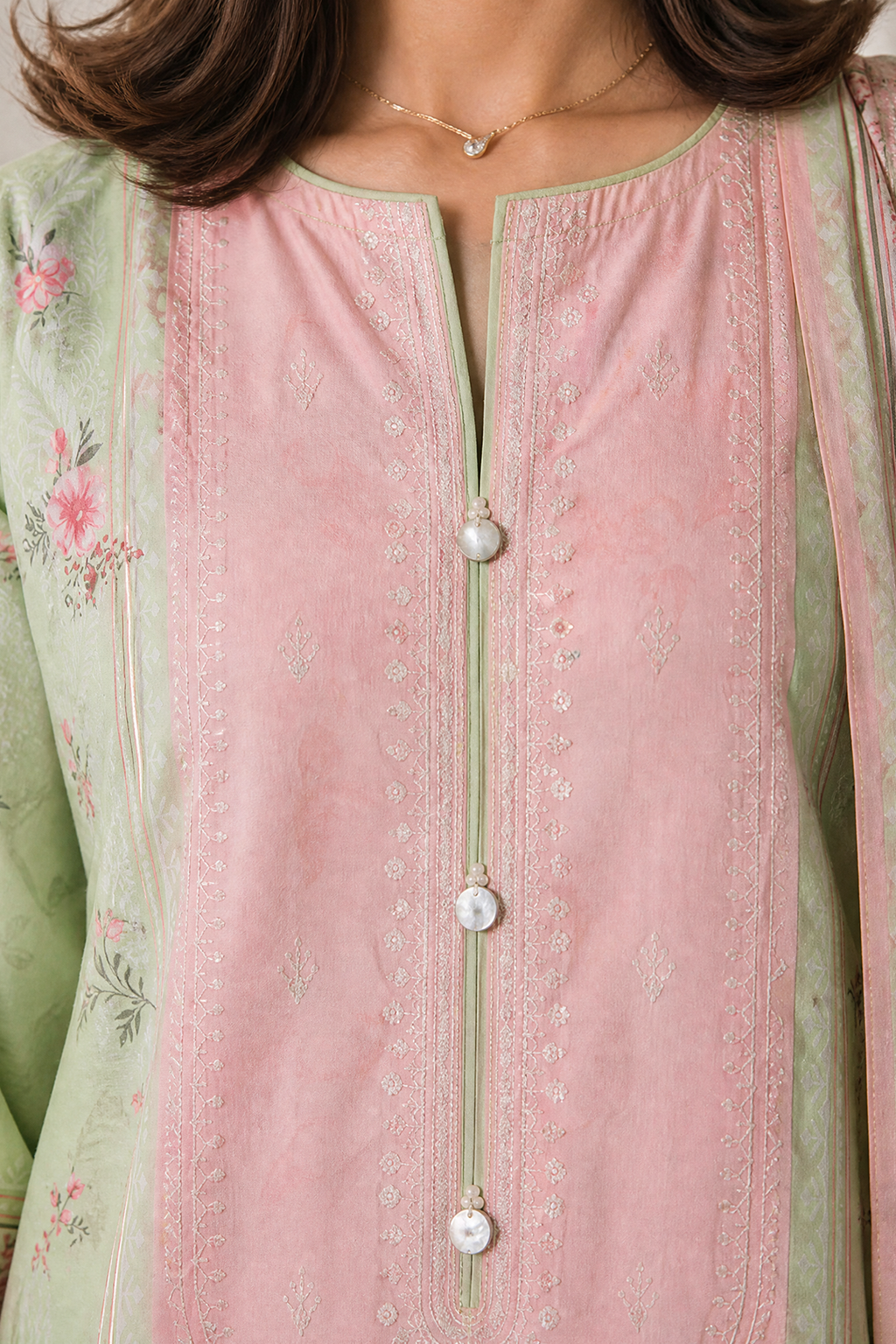 Embroidered Kurta Dupatta - 2423