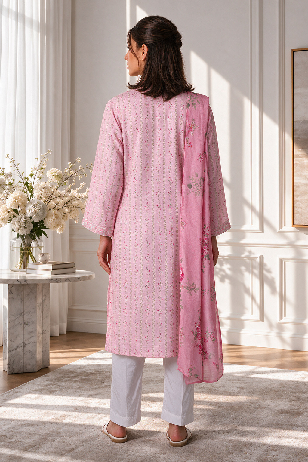 Embroidered Kurta Dupatta - 2432