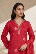 Embroidered Kurta Dupatta - 2436