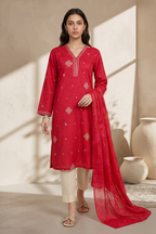 Embroidered Kurta Dupatta - 2436