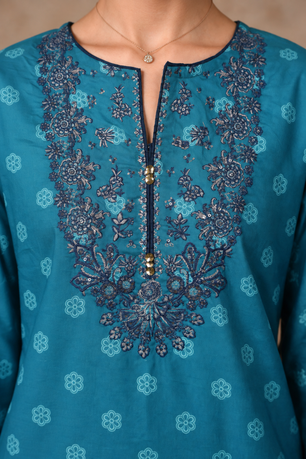 Embroidered Kurta Dupatta - 2437