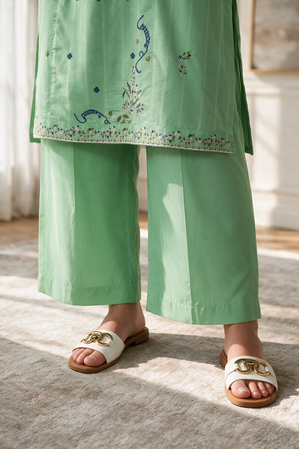 Embroidered Kurta Trouser - 2636