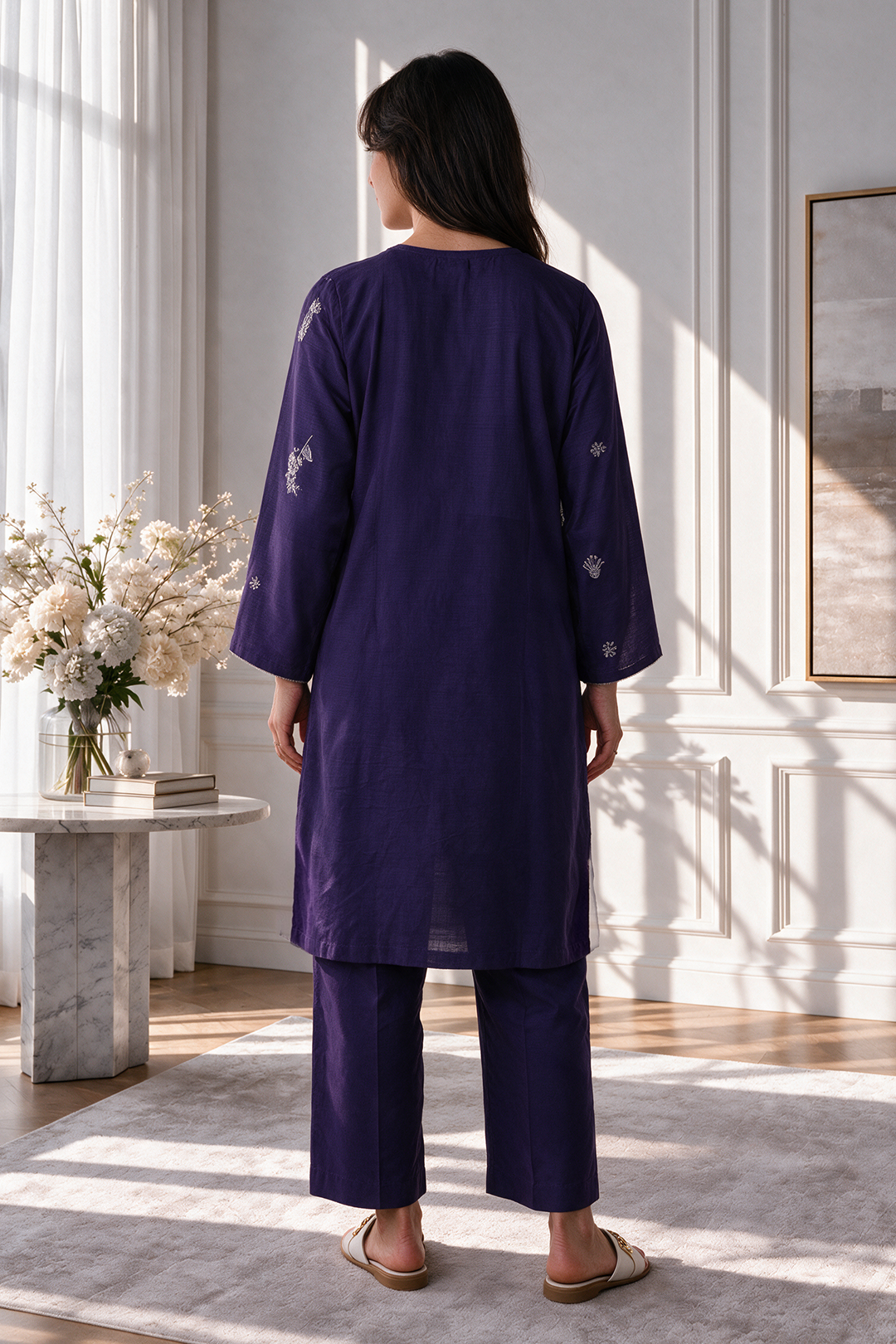 Embroidered Kurta Trouser - 2637