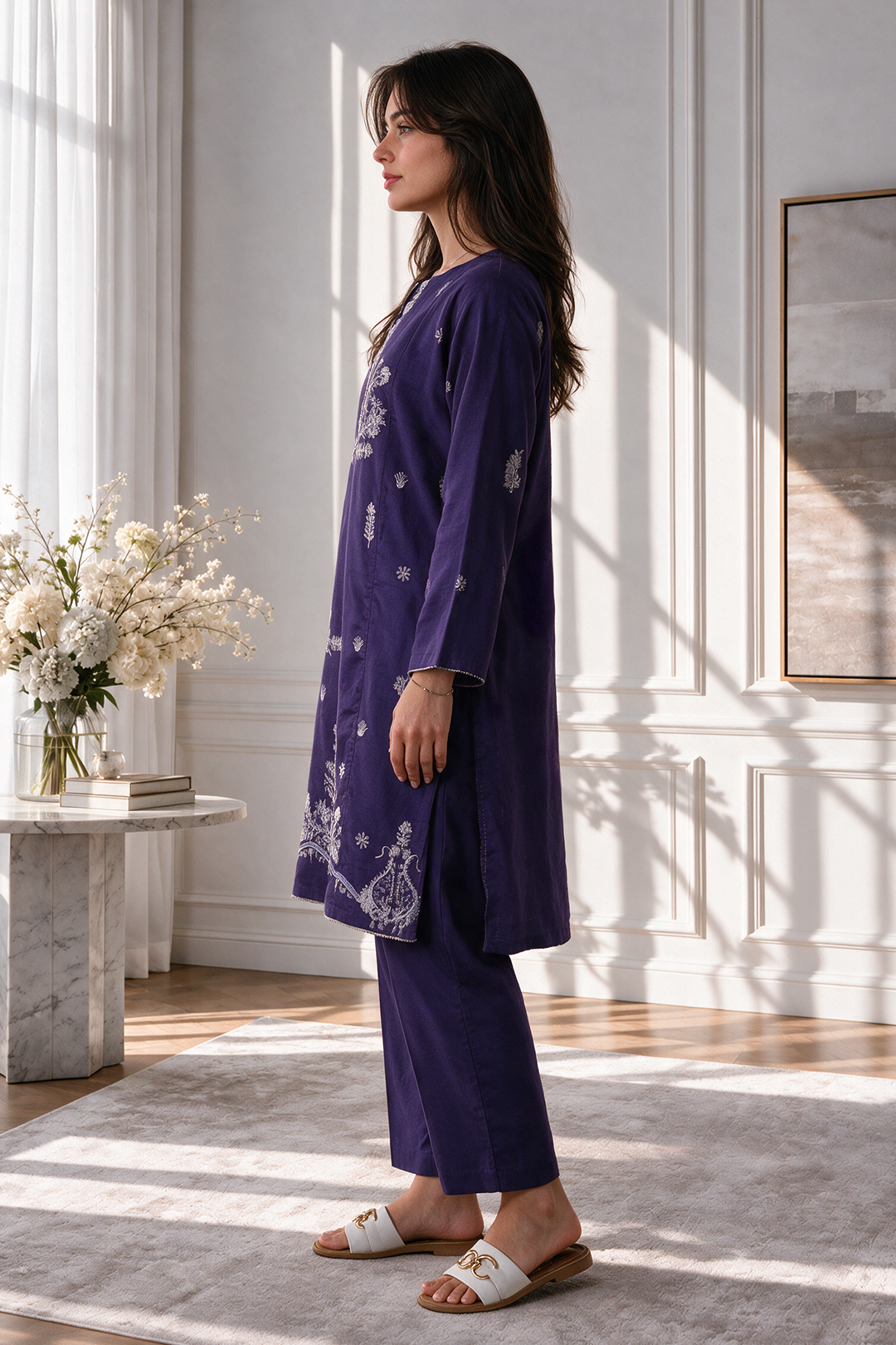 Embroidered Kurta Trouser - 2637