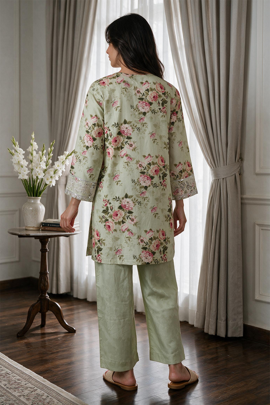 Embroidered Kurta Trouser - 2643