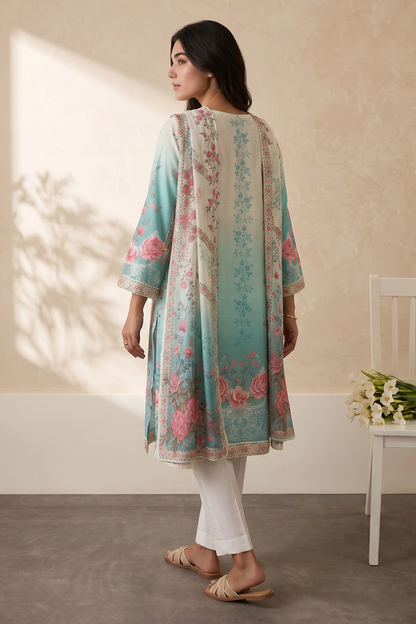 Embroidered Kurta Dupatta - 2667