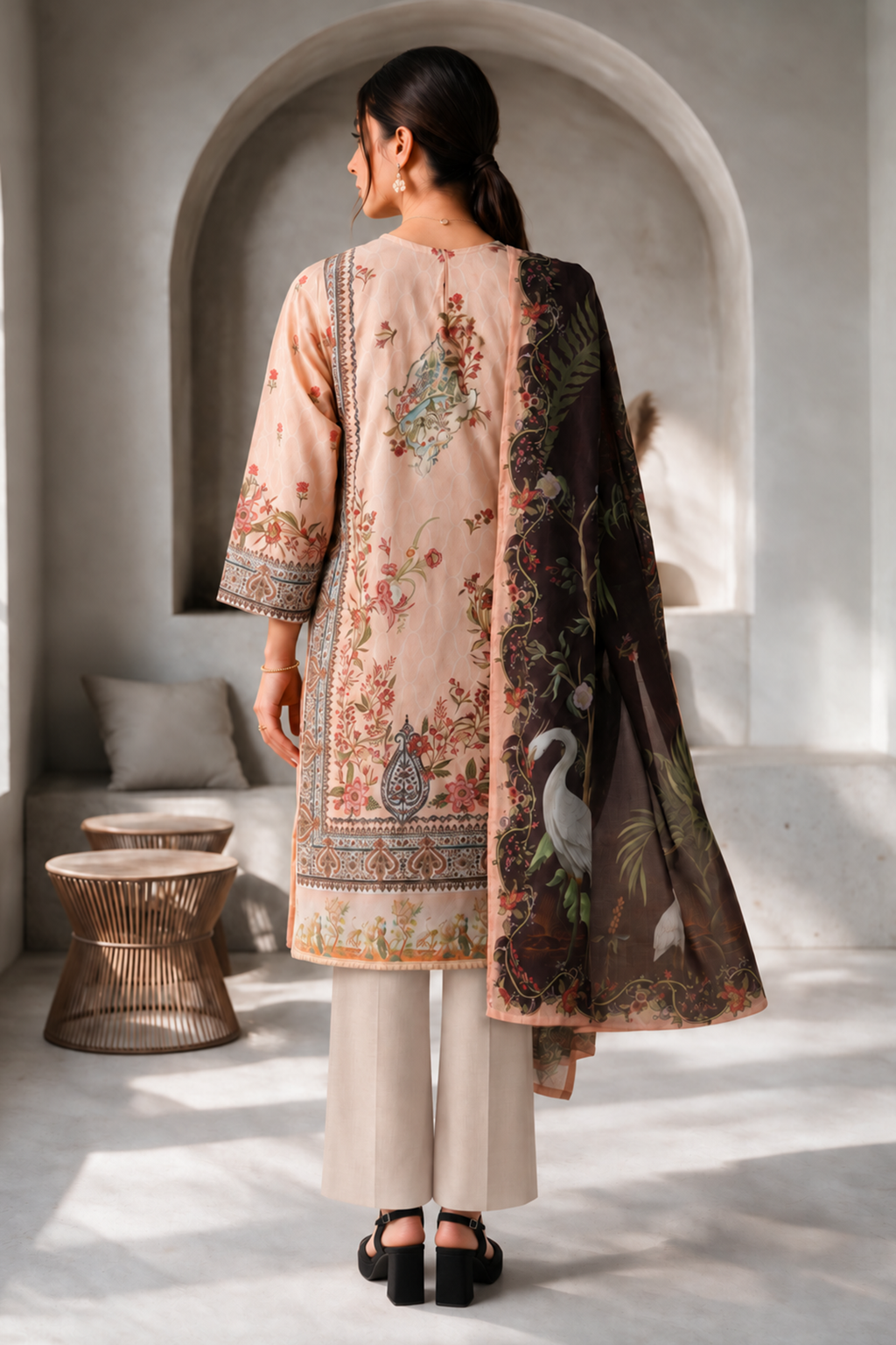 Embroidered Kurta Dupatta - 2669