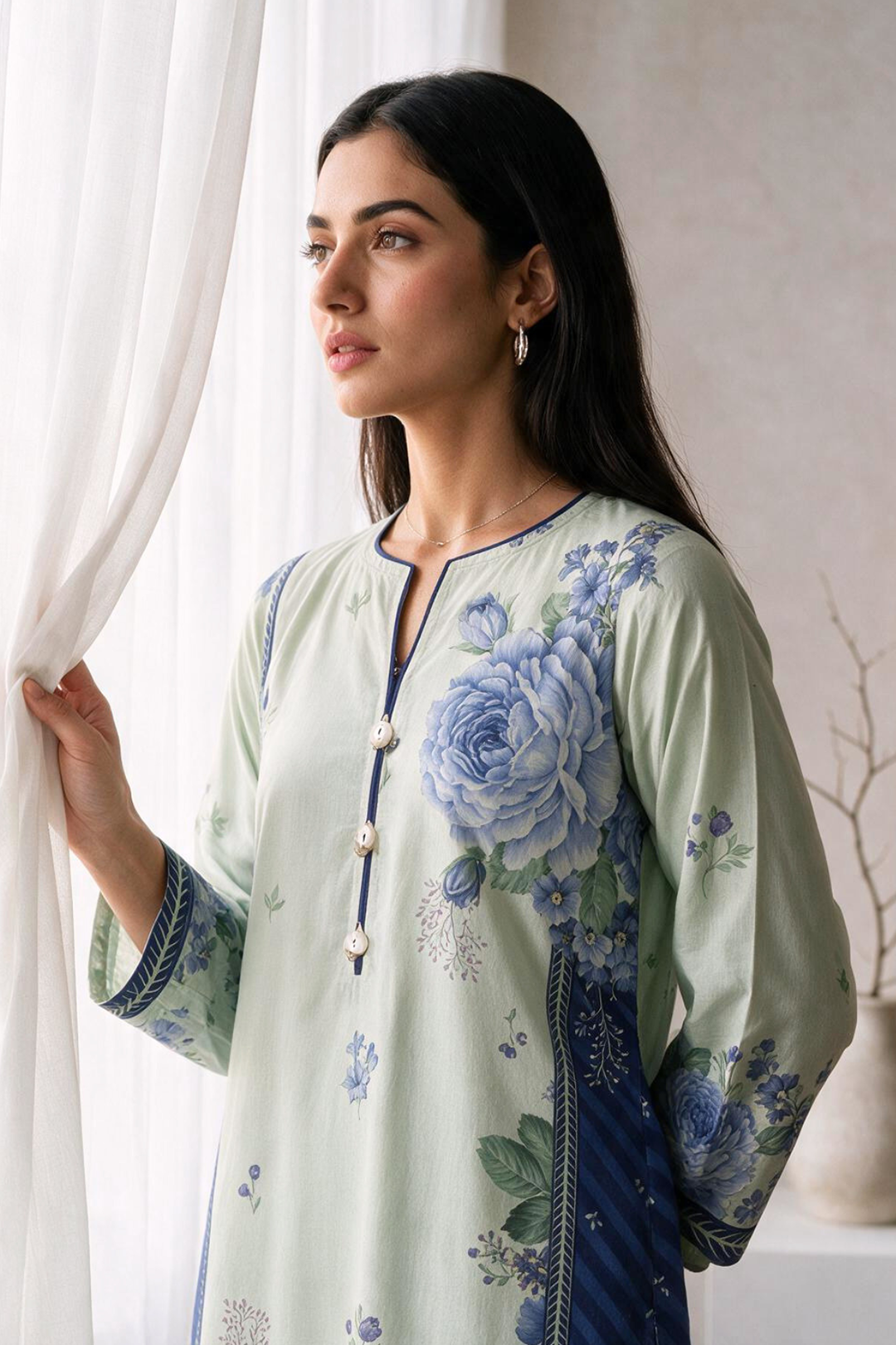 Embroidered Kurta Trouser - 2867