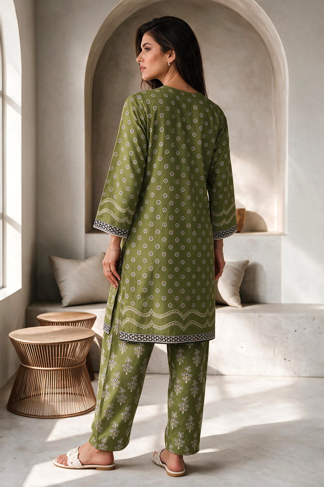 Embroidered Kurta Trouser - 2874