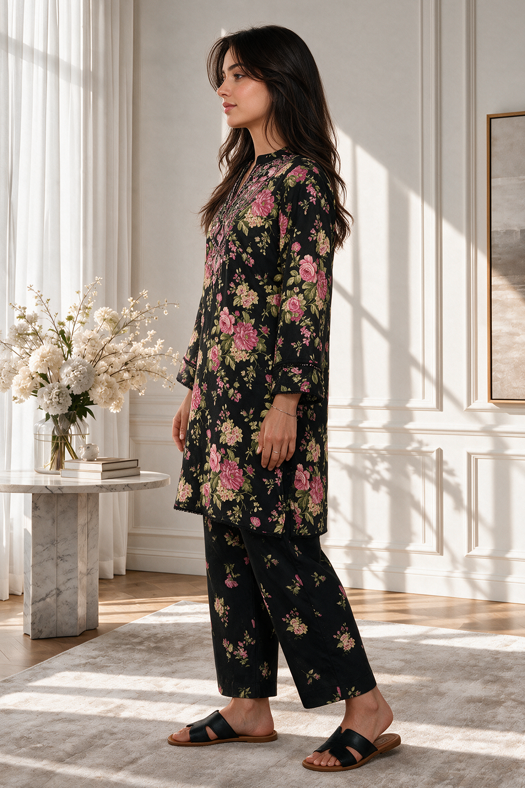 Embroidered Kurta Trouser - 2881