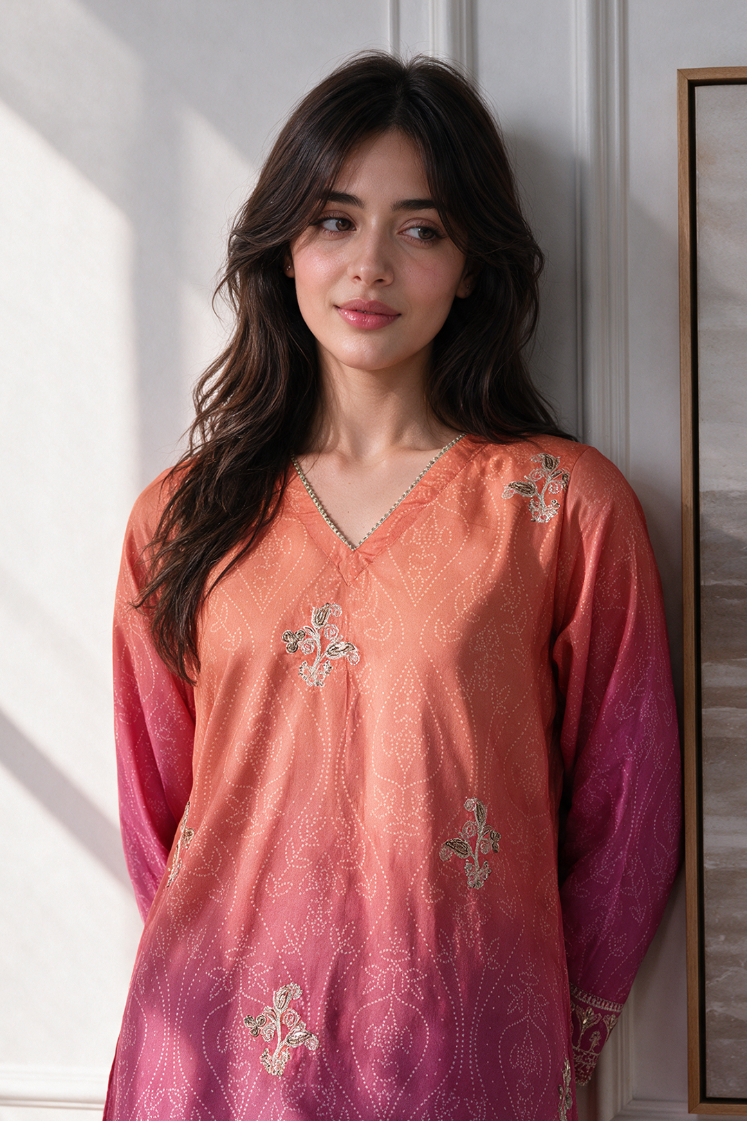 Embroidered Kurta Trouser - 2883