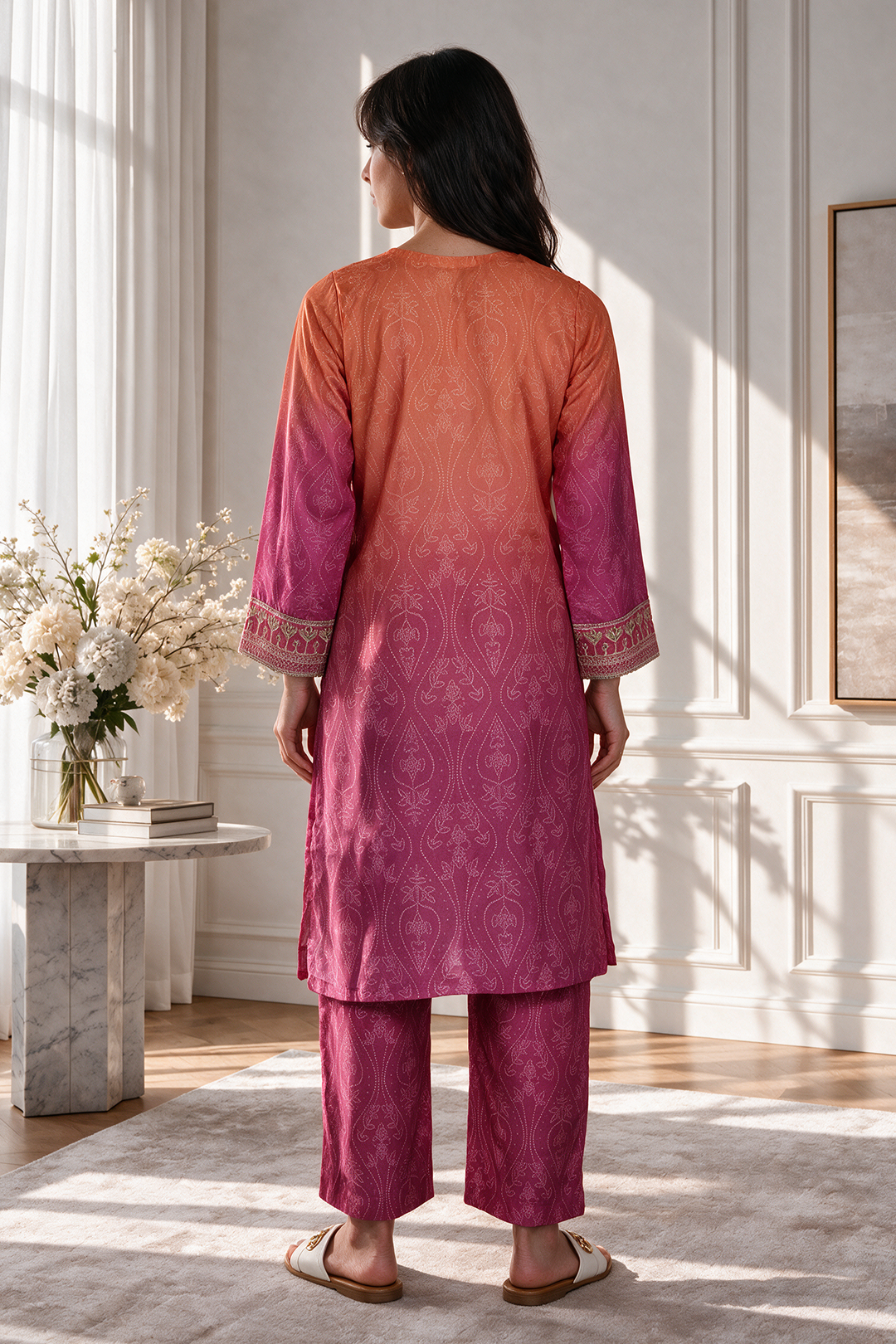 Embroidered Kurta Trouser - 2883