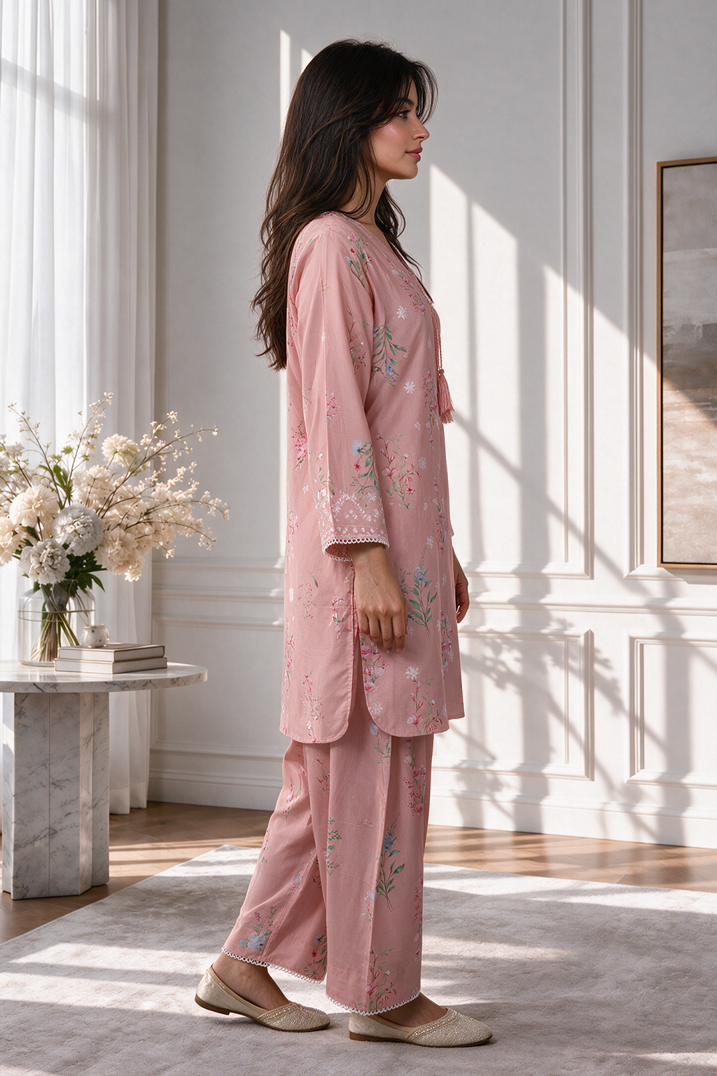Embroidered Kurta Trouser - 2891