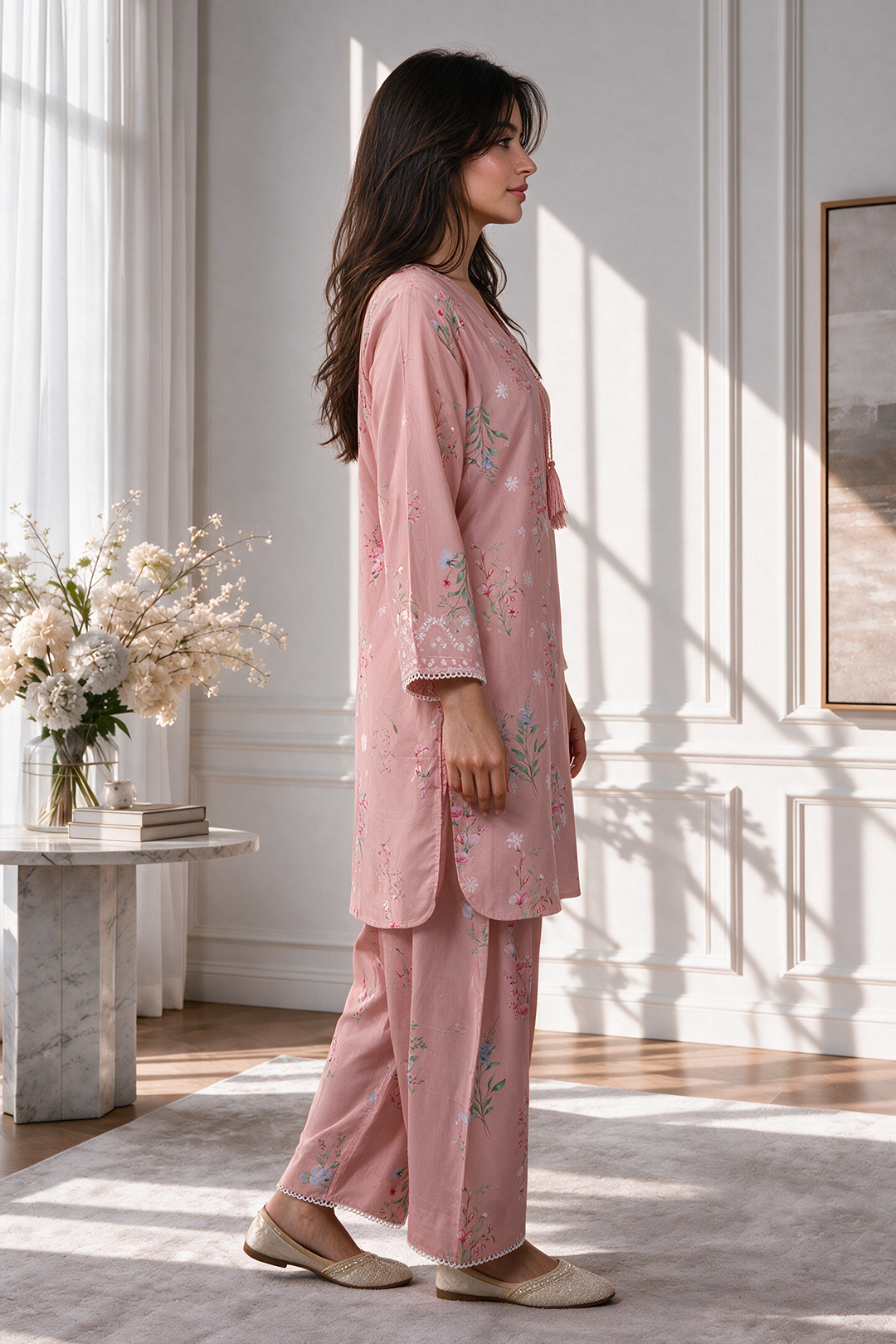 Embroidered Kurta Trouser - 2891