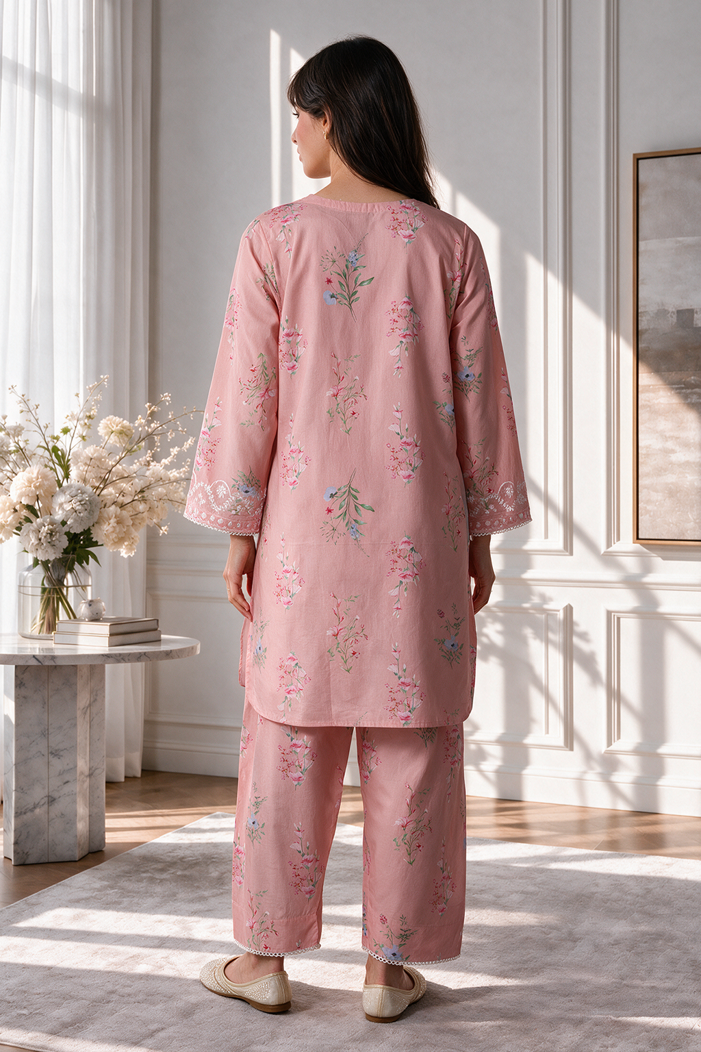 Embroidered Kurta Trouser - 2891