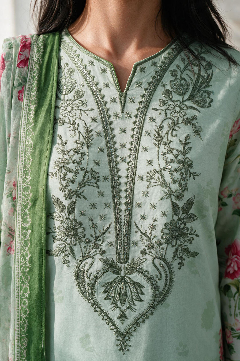Embroidered Kurta Dupatta - 2919