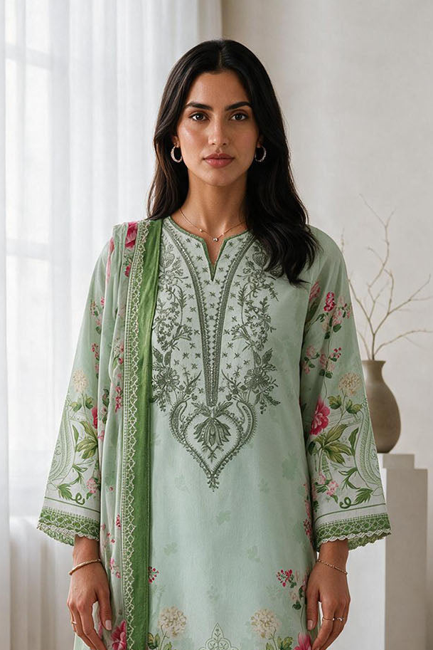 Embroidered Kurta Dupatta - 2919