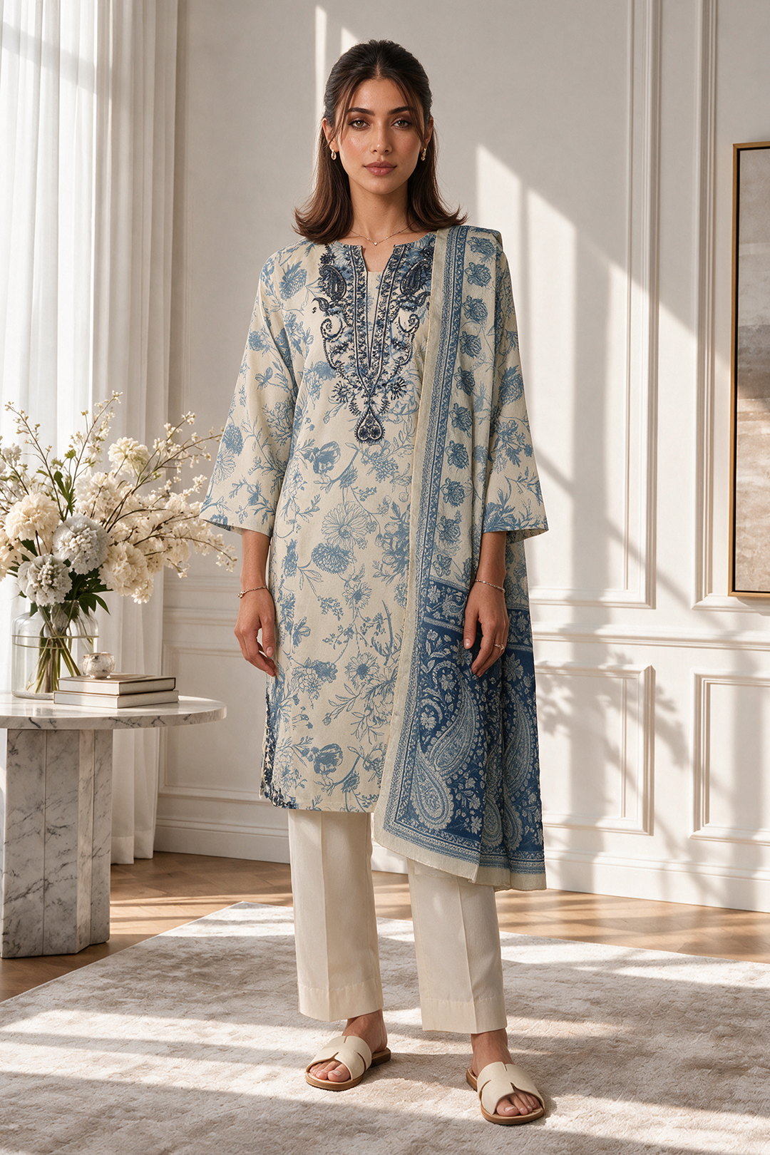 Embroidered Kurta Dupatta - 2921