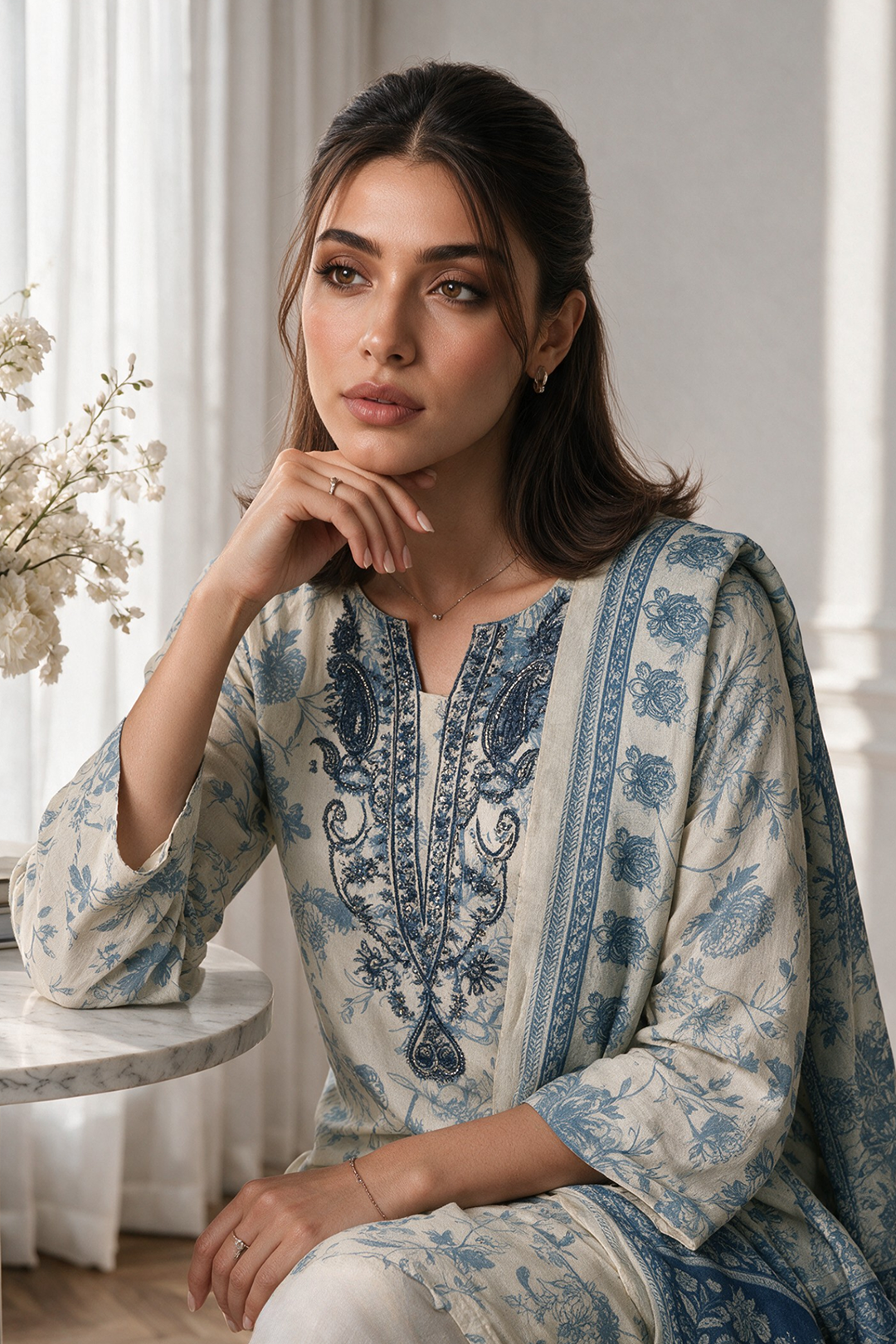 Embroidered Kurta Dupatta - 2921