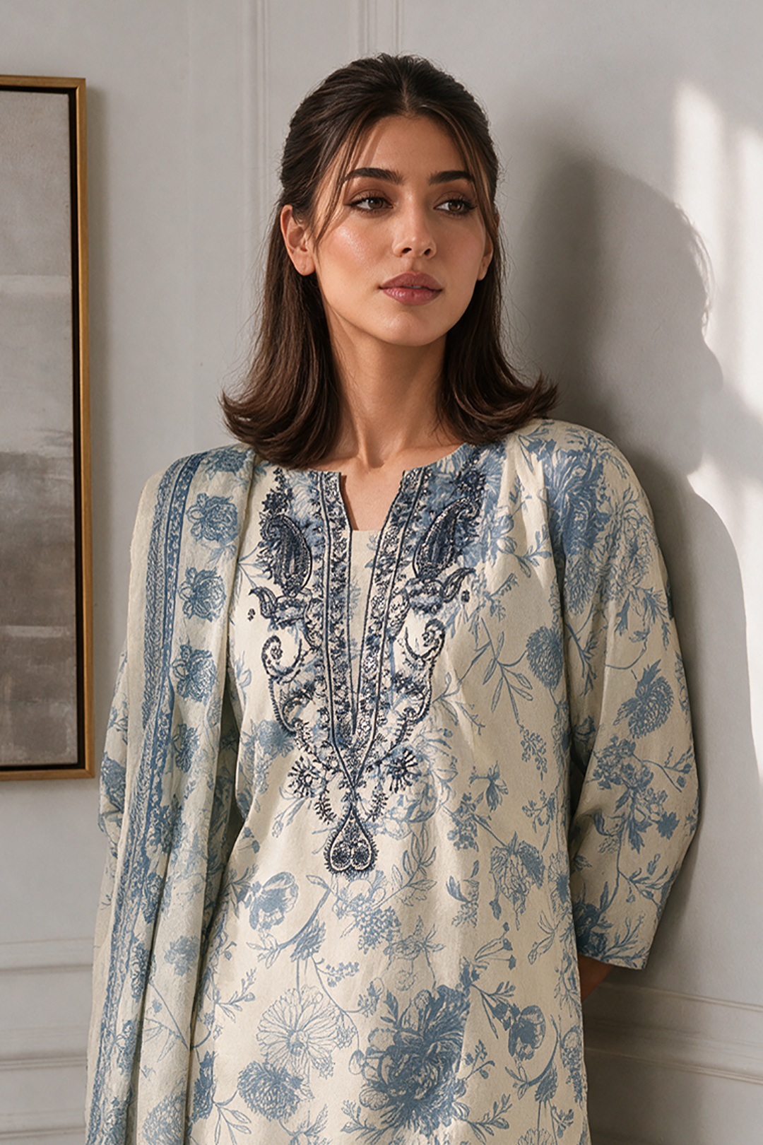 Embroidered Kurta Dupatta - 2921
