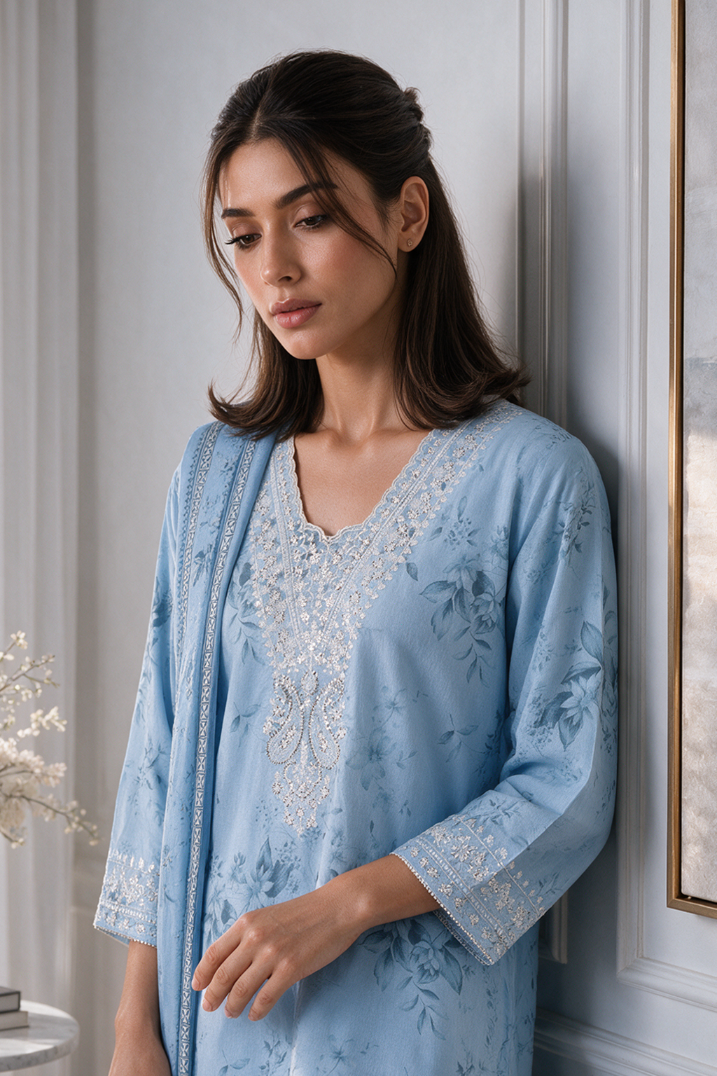Embroidered Kurta Dupatta - 2923