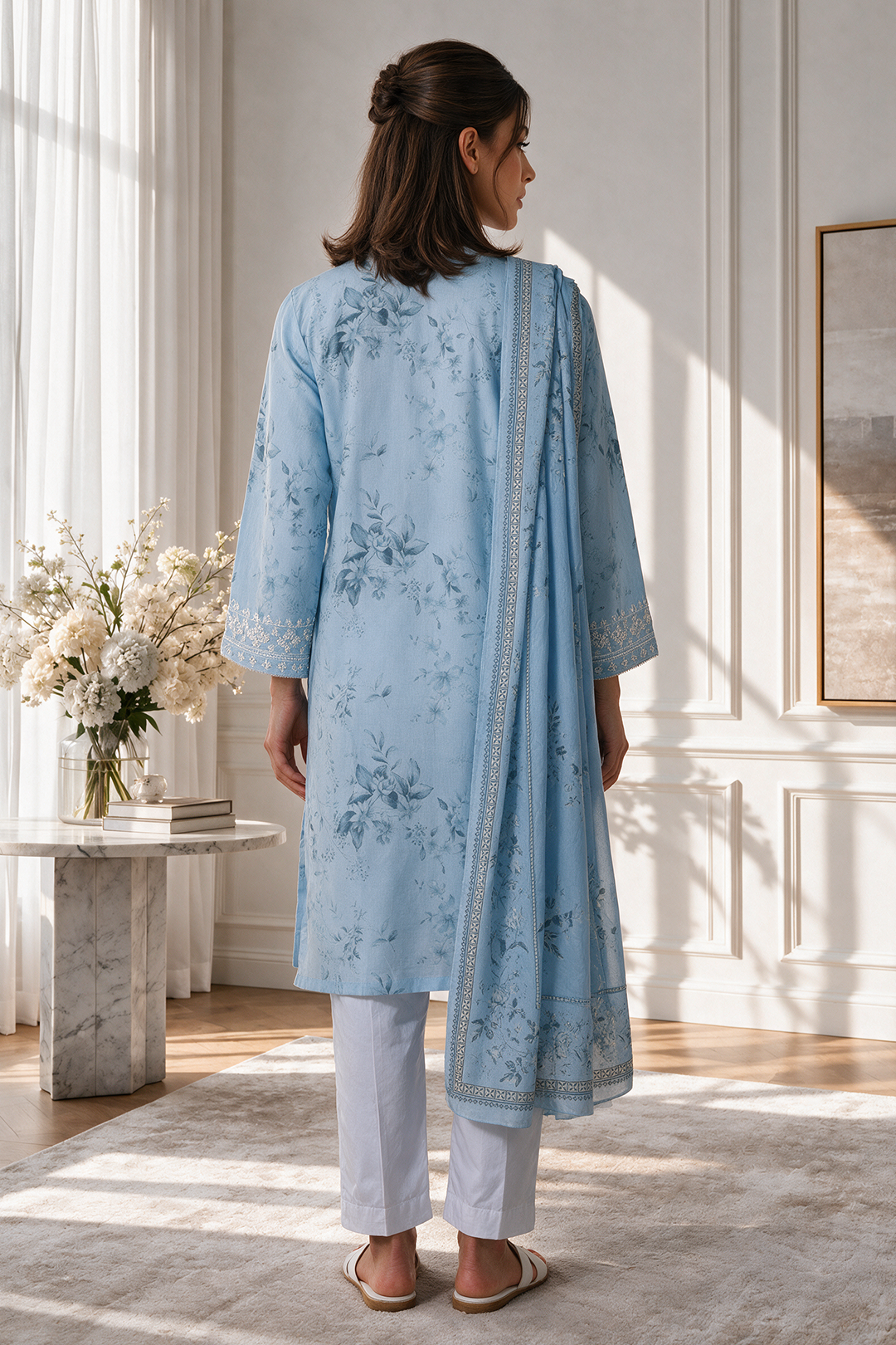Embroidered Kurta Dupatta - 2923
