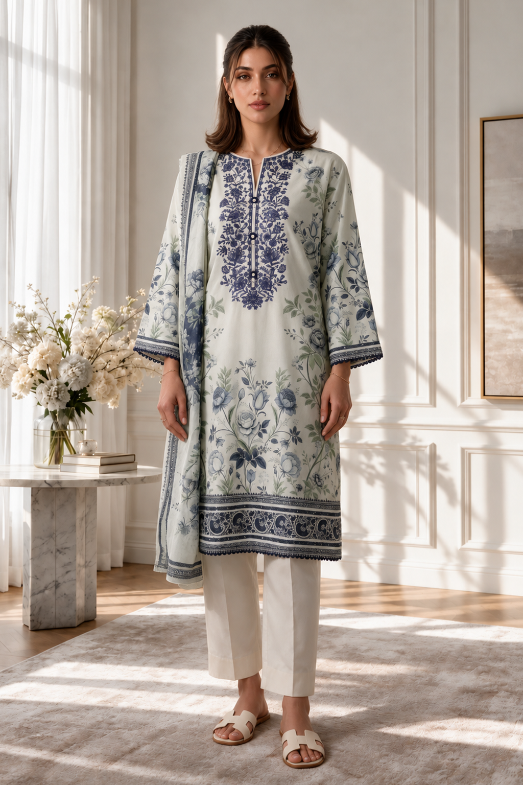 Embroidered Kurta Dupatta - 2927