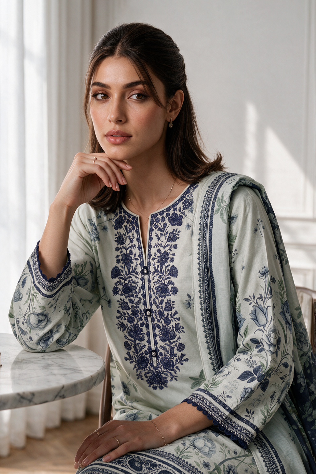 Embroidered Kurta Dupatta - 2927