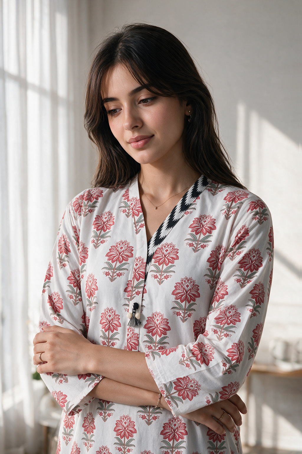 Embroidered Kurta Trouser - 3086