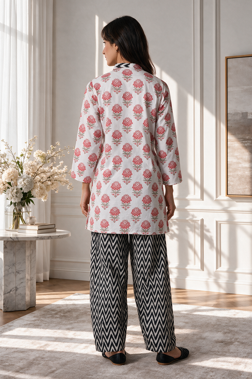Embroidered Kurta Trouser - 3086