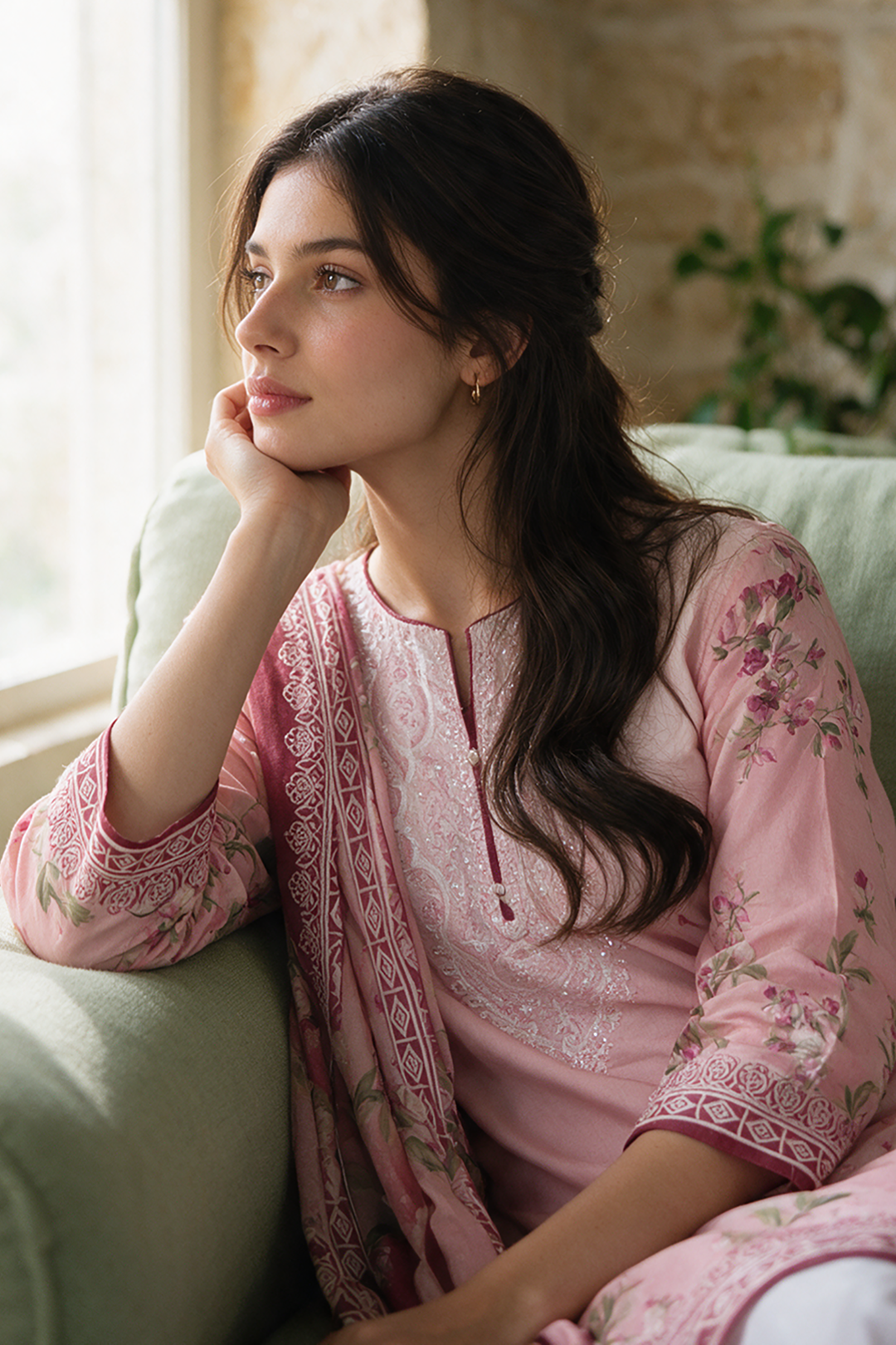 Embroidered Kurta Dupatta - 3147