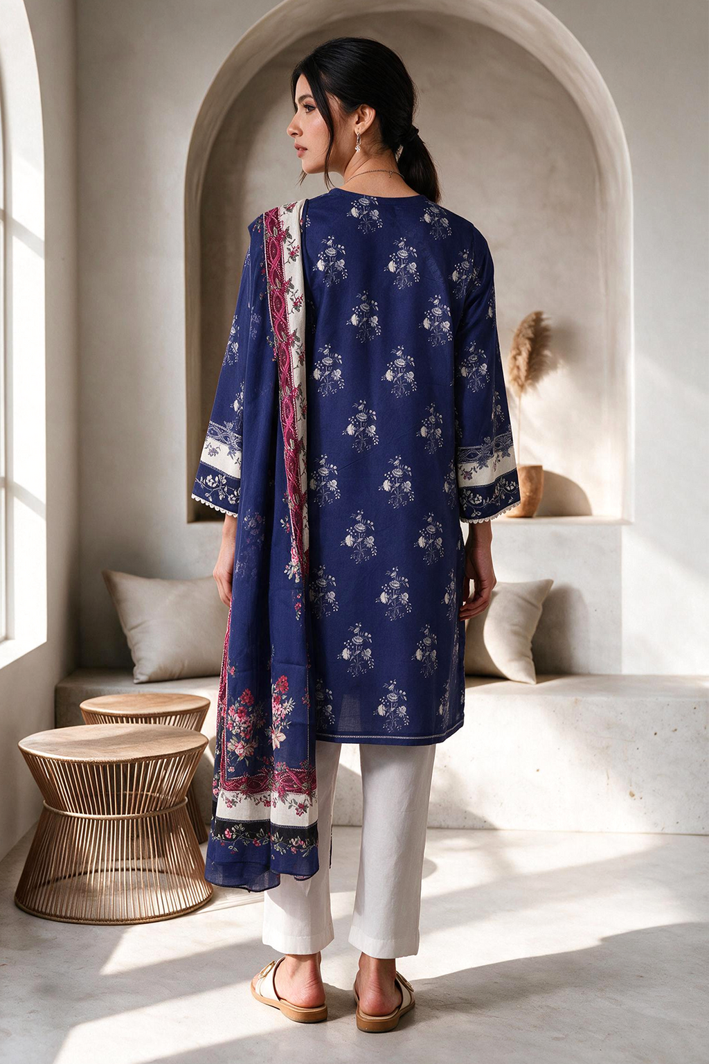 Embroidered Kurta Dupatta - 3149