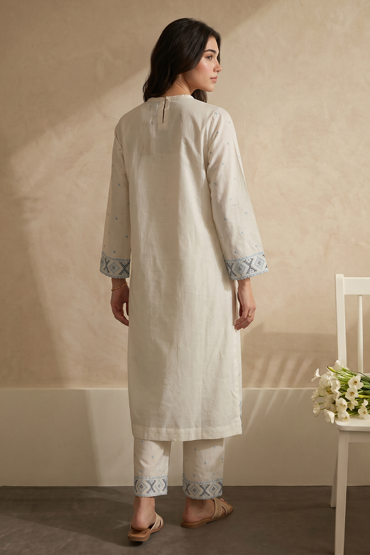 Embroidered Kurta Trouser - 3208