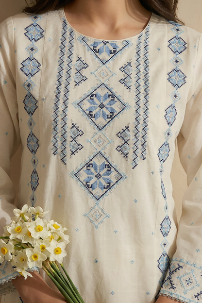 Embroidered Kurta Trouser - 3208