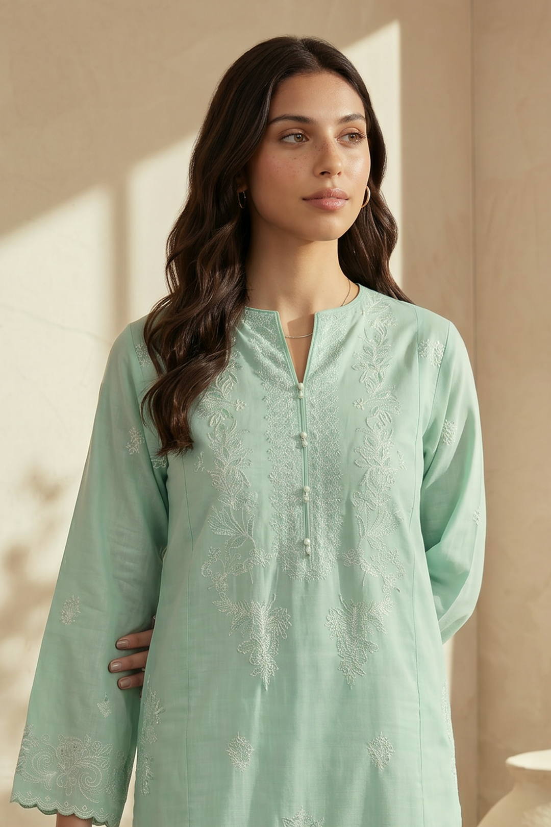 Embroidered Kurta Trouser - 3210