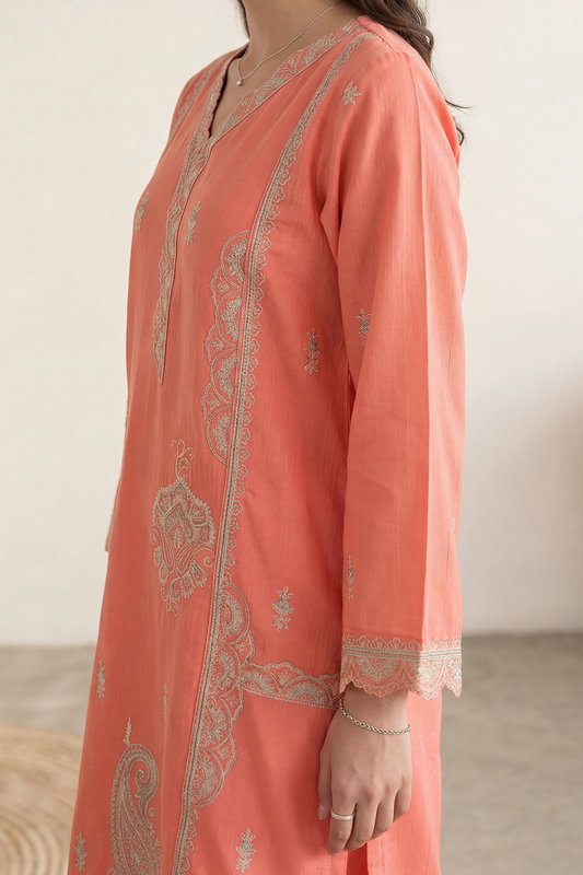 Embroidered Kurta Trouser - 3212