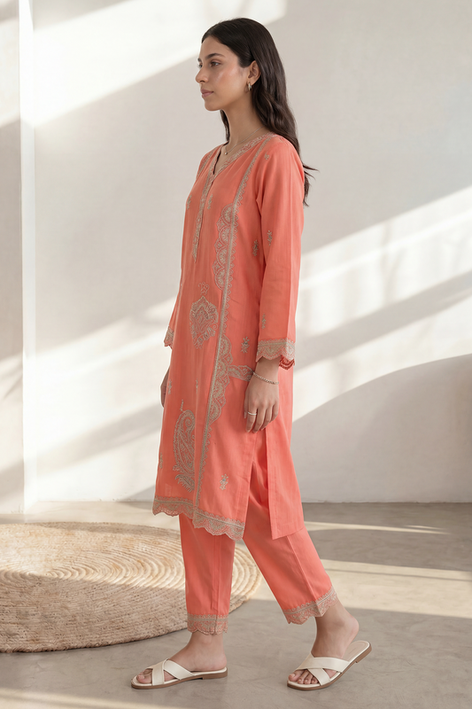 Embroidered Kurta Trouser - 3212