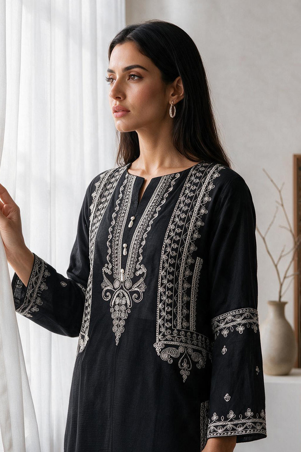 Embroidered Kurta Trouser - 3228