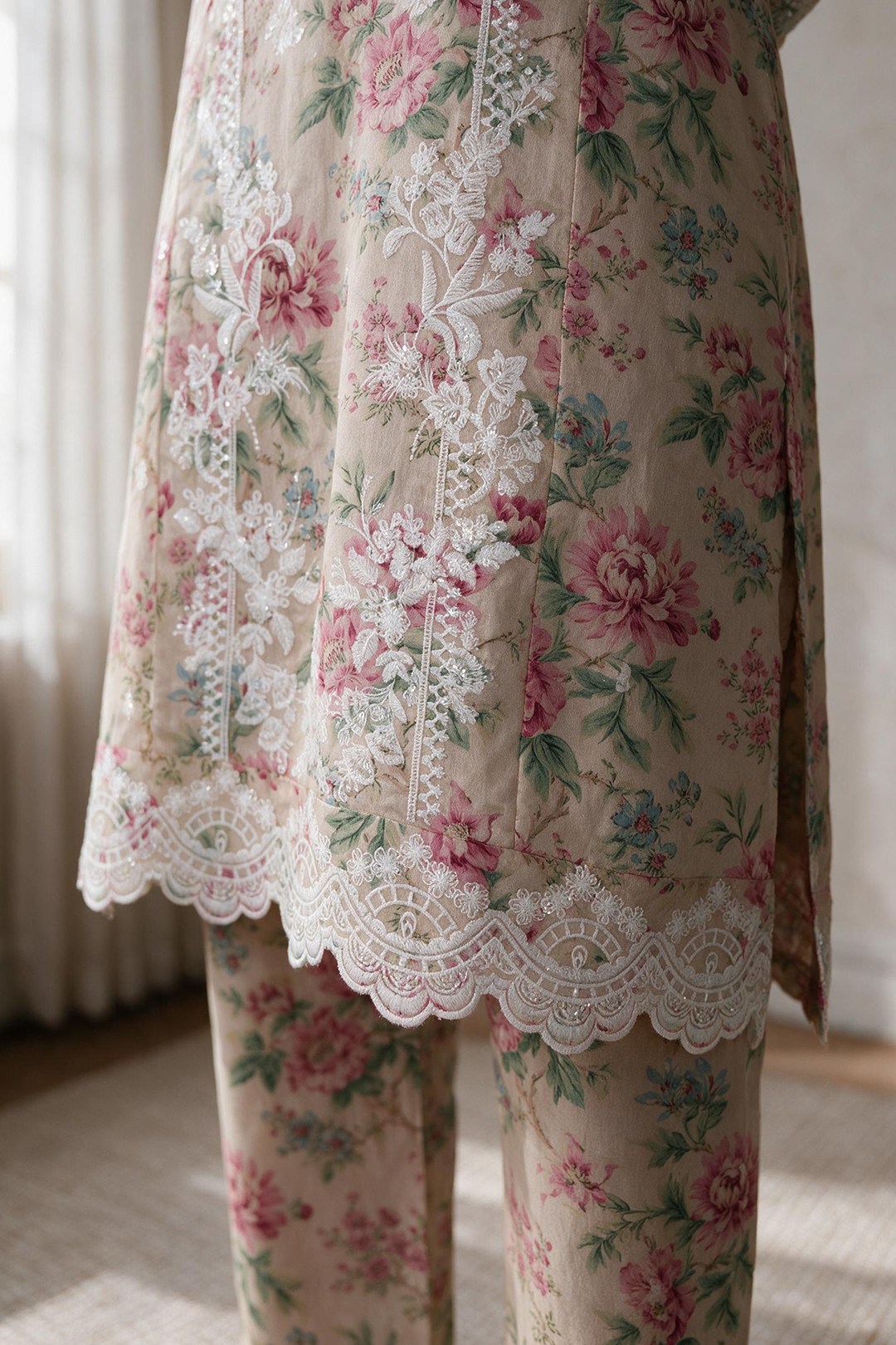 Embroidered Kurta Trouser - 3231