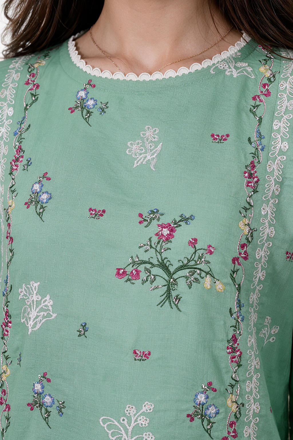 Embroidered Kurta Trouser - 3237