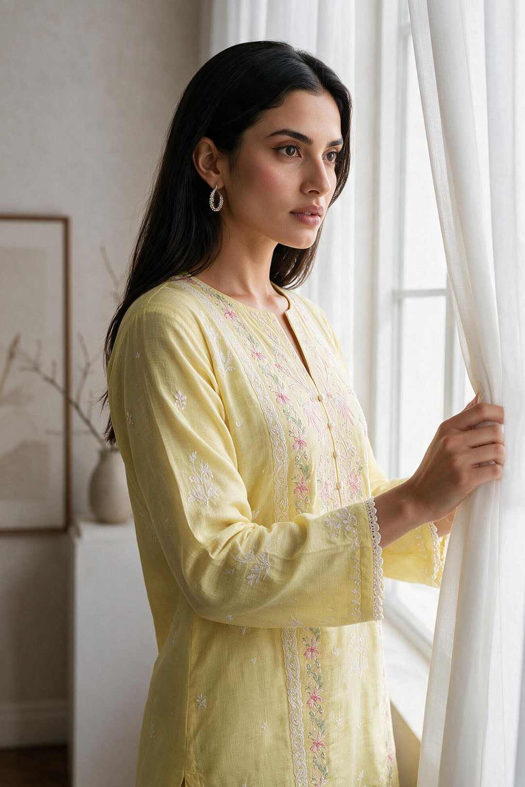 Embroidered Kurta Trouser - 3239