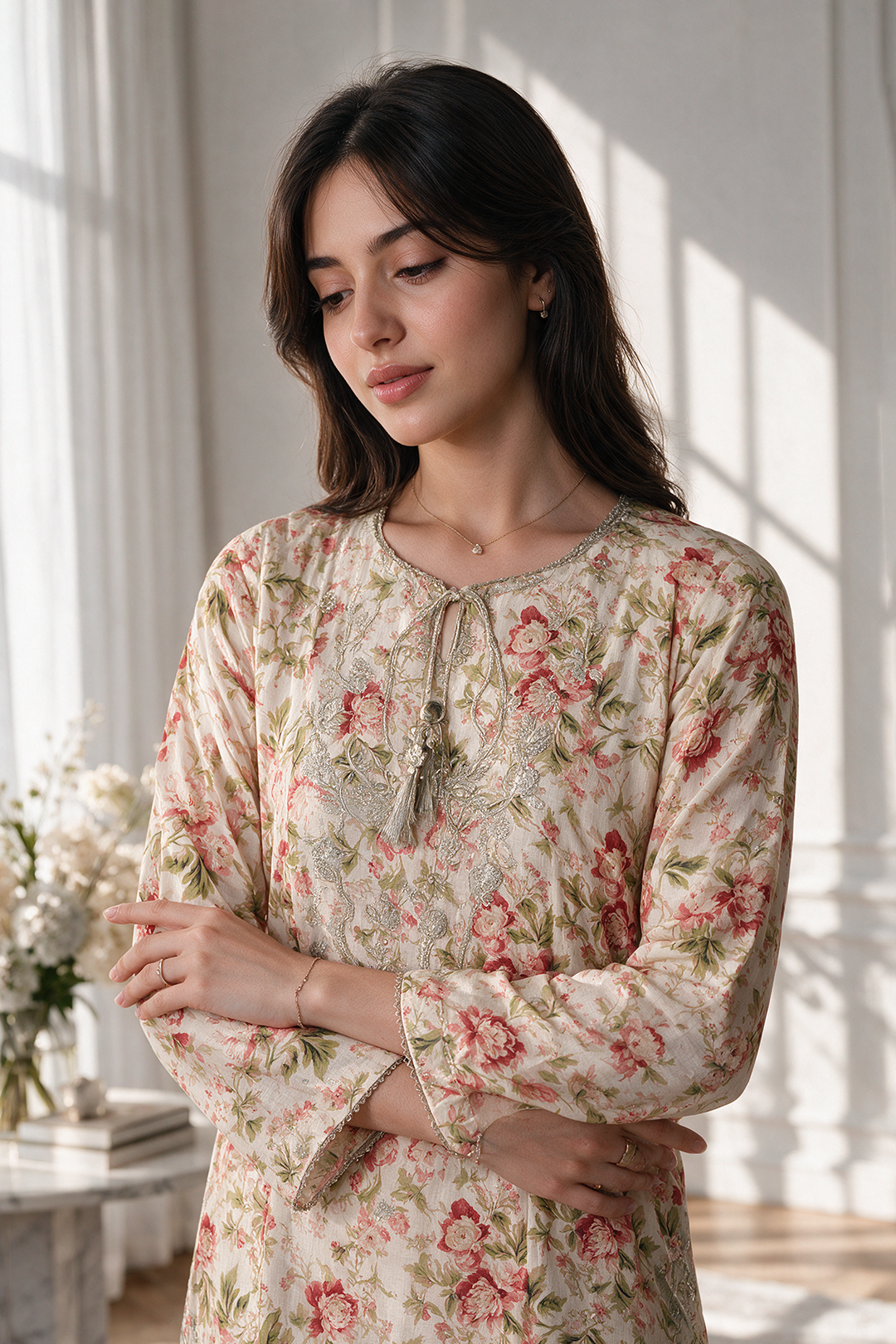 Embroidered Kurta Trouser - 3322