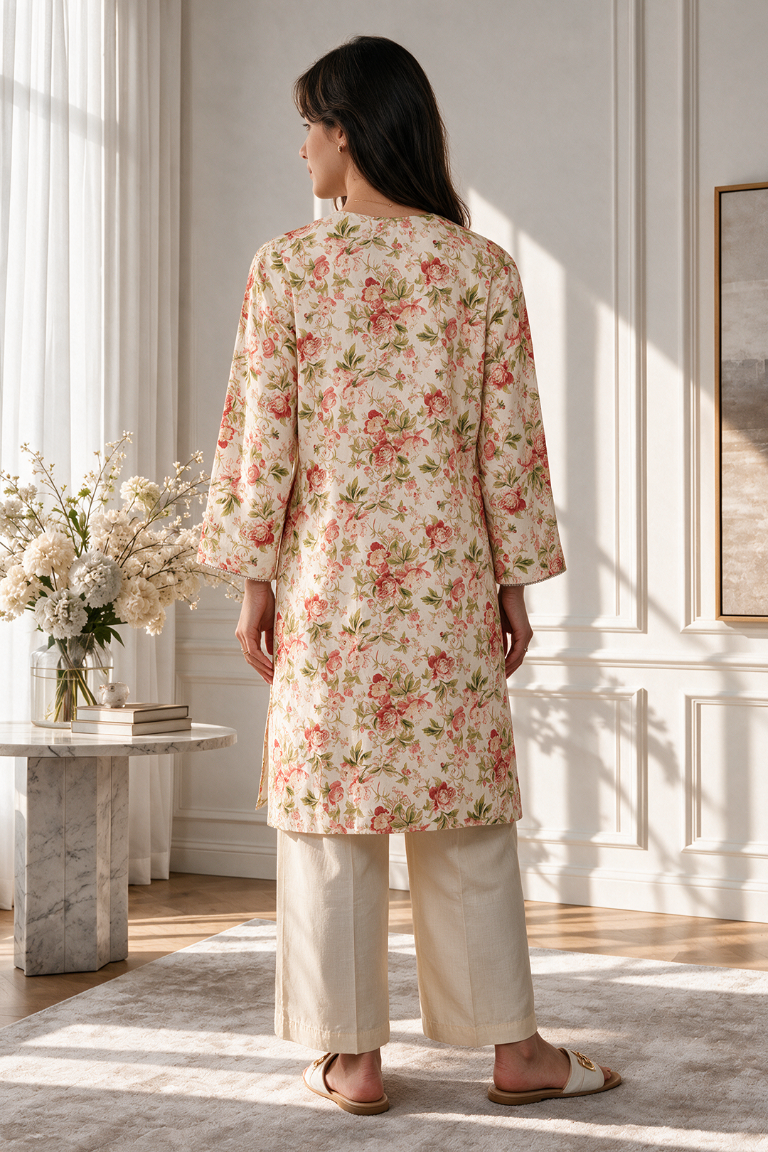 Embroidered Kurta Trouser - 3322