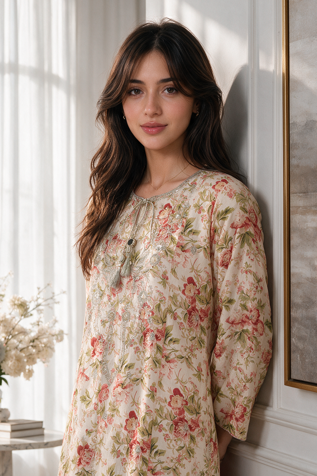 Embroidered Kurta Trouser - 3322