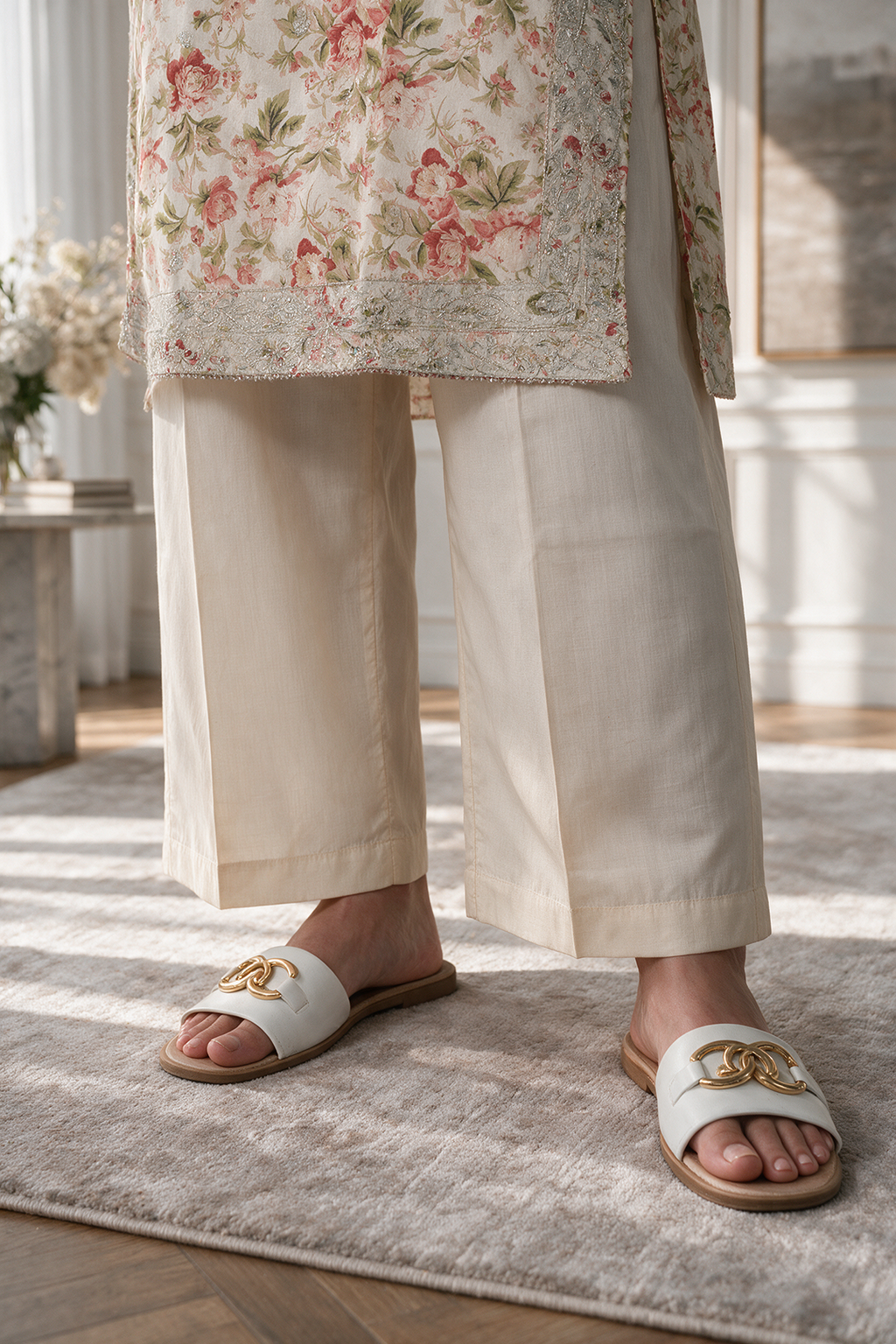 Embroidered Kurta Trouser - 3322