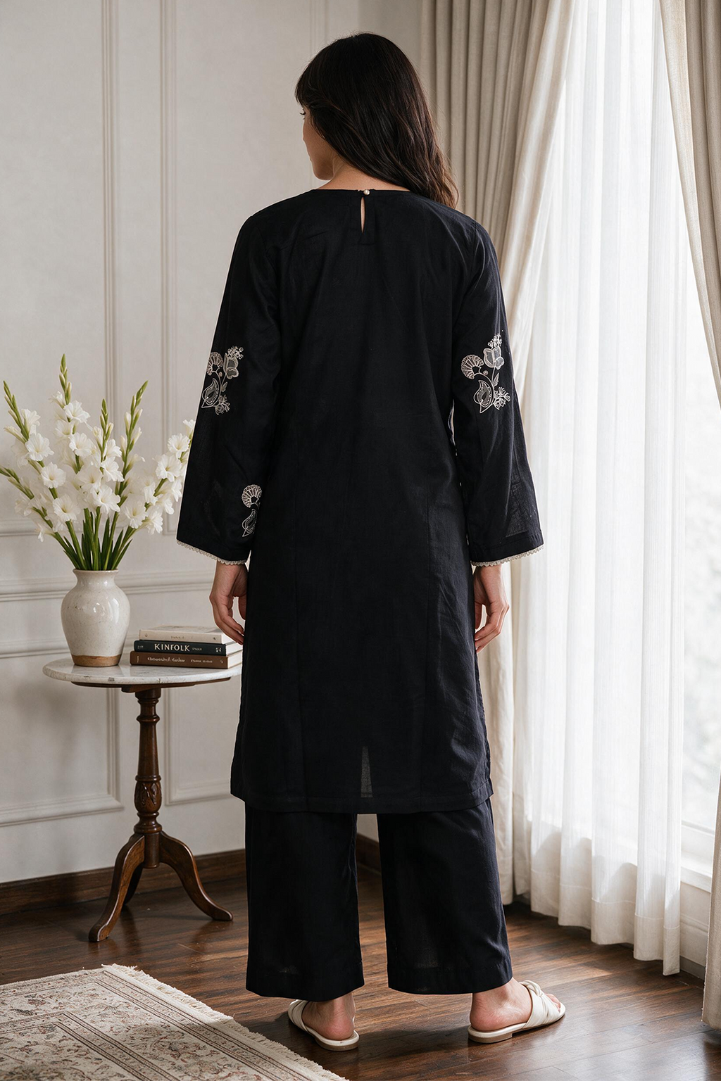 Embroidered Kurta Trouser - 3325