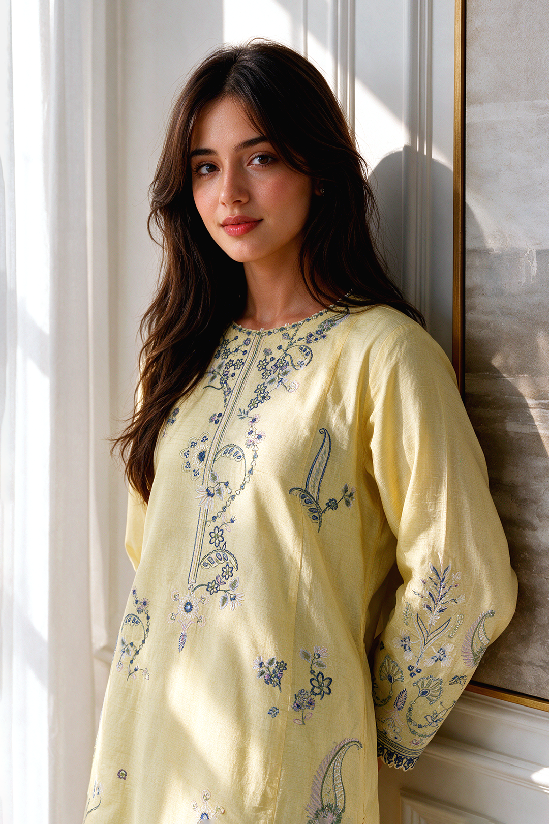 Embroidered Kurta Trouser - 3328
