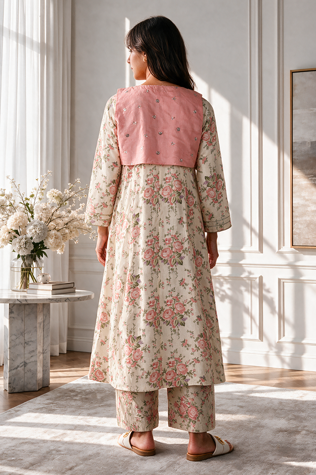 Embroidered Kurta Trouser - 3336