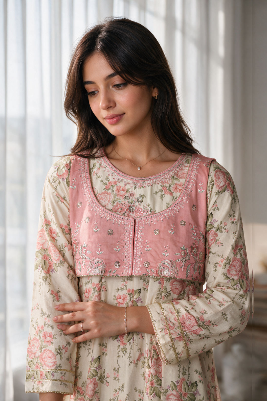 Embroidered Kurta Trouser - 3336