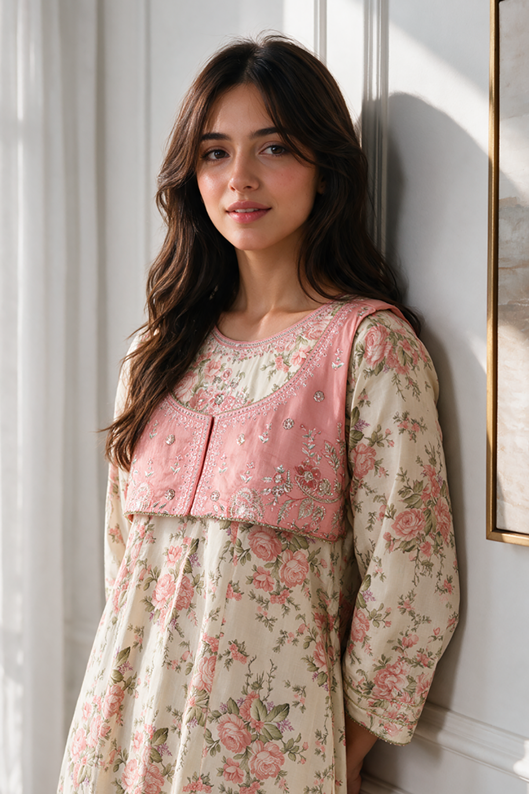 Embroidered Kurta Trouser - 3336